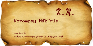 Korompay Mária névjegykártya