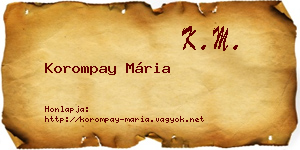 Korompay Mária névjegykártya